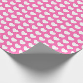 Cadeau Coeurs, blanc sur papier d'enveloppement rose (Coin)