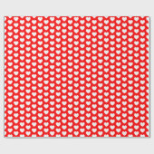Cadeau Coeurs, blanc sur papier d'enveloppement rouge (Plat)