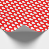 Cadeau Coeurs, blanc sur papier d'enveloppement rouge (Coin)