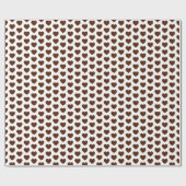 Cadeau Coeurs, Brown sur papier d'enveloppement blanc (Plat)