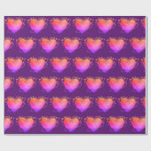 Cadeau Coeurs colorés Papier d'enveloppement Valentine (Plat)