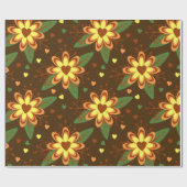 Cadeau coeurs de fleurs enveloppant du papier (Plat)