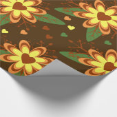 Cadeau coeurs de fleurs enveloppant du papier (Coin)