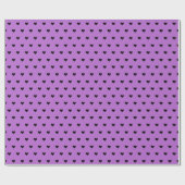 Cadeau Coeurs noirs sur pourpre | Papier d'enrobage perso (Plat)