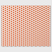 Cadeau Coeurs, Orange brillant sur papier d'emballage bla (Plat)