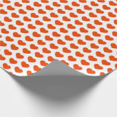 Cadeau Coeurs, Orange brillant sur papier d'emballage bla (Coin)