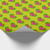 Cadeau Coeurs rétro CHANGE COULEUR ~ Rouleau Papier cadea (Coin)