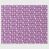 Cadeau Coeurs rose et violet Papier d'enveloppement de Sa (Plat)