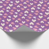 Cadeau Coeurs rose et violet Papier d'enveloppement de Sa (Coin)