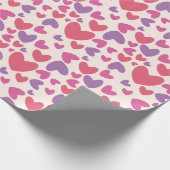 Cadeau Coeurs rose et violet Papier d'enveloppement de Sa (Coin)