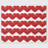 Cadeau Coeurs rouges Gris Charme d'amour Papier d'envelop (Plat)