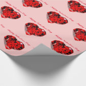 CADEAU COEURS ROUGES PAPIER HEUREUSE SAINTE-VALENTIN (Coin)