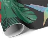 Cadeau Colibris et papier d'emballage de fleurs (Coin rond)