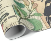 Cadeau Collage de papier rustique Vintage (5) (Coin rond)