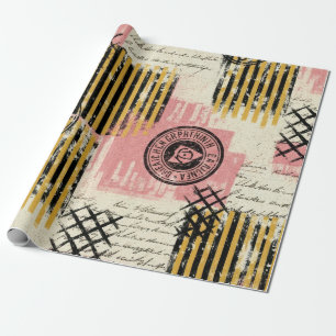 Cadeau Collage mixte vintage - Papier en détresse