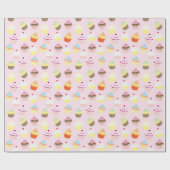 Cadeau Coloré Motif Cupcakes sucré papier (Plat)