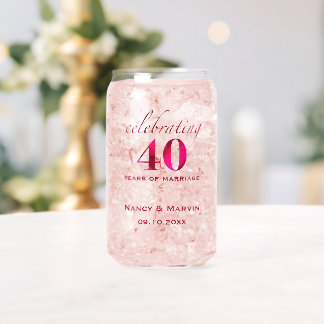 Cadeau commémoratif personnalisé Rose rubis 40e an