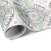 Cadeau Conception de Mandala Floribunda sur papier d'emba (Coin rond)