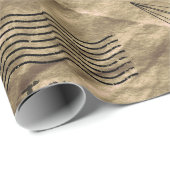 Cadeau Conception de papier d'emballage de brun de cru de (Coin rond)