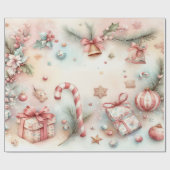 Cadeau Conception de papier d'emballage de Noël joyeux (Plat)