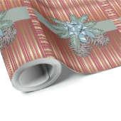 Cadeau Cônes de pin - Bow + Stripes - Papier d'enveloppem (Coin rond)