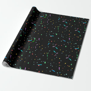 Cadeau Confetti de papier coloré sur noir  Papier à env