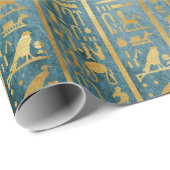 Cadeau Copie de papier égyptienne d'or vintage (Coin rond)