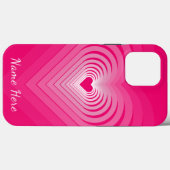 Cadeau coque iphone rose avec Coeurs Nom personnal (Verso (horizontal))
