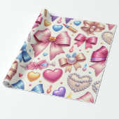 Cadeau Coquette Papier d'enveloppement d'anniversaire, va (Déroulé)