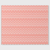 Cadeau Coral Chevron Ikat Papier Motif (Plat)