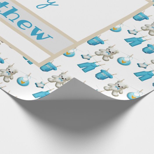 Cadeau Corde à linge C'est un nom de garçon Papier d'emba (Coin)