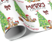 Cadeau Corgi Chien, Oiseau et Papier d'enveloppement des  (Coin rond)