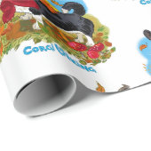 Cadeau Corgi dans l'automne, papier d'emballage (Coin rond)