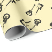 Cadeau corps de guitare enveloppant du papier (Coin rond)