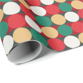 Cadeau Couleurs de Noël Polka Dot Papier à enveloppement  (Coin rond)