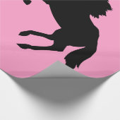 Cadeau Couple Cheval noir Papier à envelopper Couleur per (Coin)