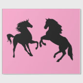 Cadeau Couple Cheval noir Papier à envelopper Couleur per (Plat)