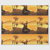 Cadeau Couple Dansant Sur Le Papier Enveloppant De La Pla (Plat)