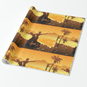 Cadeau Couple Dansant Sur Le Papier Enveloppant De La Pla (Déroulé)