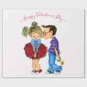 Cadeau Couple Love Valentine's Day Papier à envelopper ca (Plat)