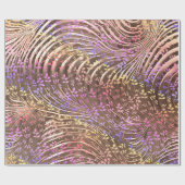 Cadeau Courbes dorées Neon Florals X'mas Wrapper Papier (Plat)