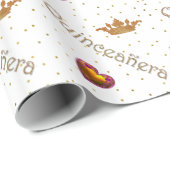 Cadeau Couronnes d'or et papier d'emballage de (Coin rond)