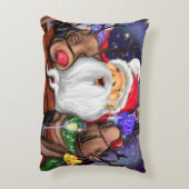 Cadeau Coussin de Noël Père Noël et Reindeers s'am (Dos(Vertical))