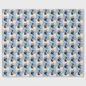 Cadeau Cowboy le chat adorable - Papier d'enveloppement d (Plat)