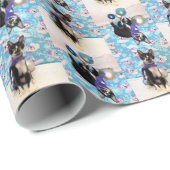 Cadeau Cowboy le chat adorable - Papier d'enveloppement d (Coin rond)