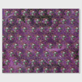 Cadeau Crâne gothique violet et papier d'enveloppement Ro (Plat)