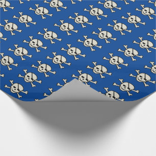 Cadeau Crâne - Papier brillant bleu, 30 po x 15 po