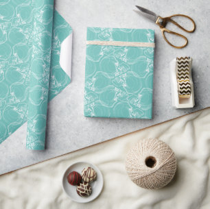 Cadeau Crâne sur papier d'enveloppement Turquoise
