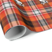 Cadeau Crânes écossais de goth plaid papier d'emballage (Coin rond)