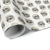 Cadeau Crânes - Papier d'enveloppement blanc d'os (Coin rond)